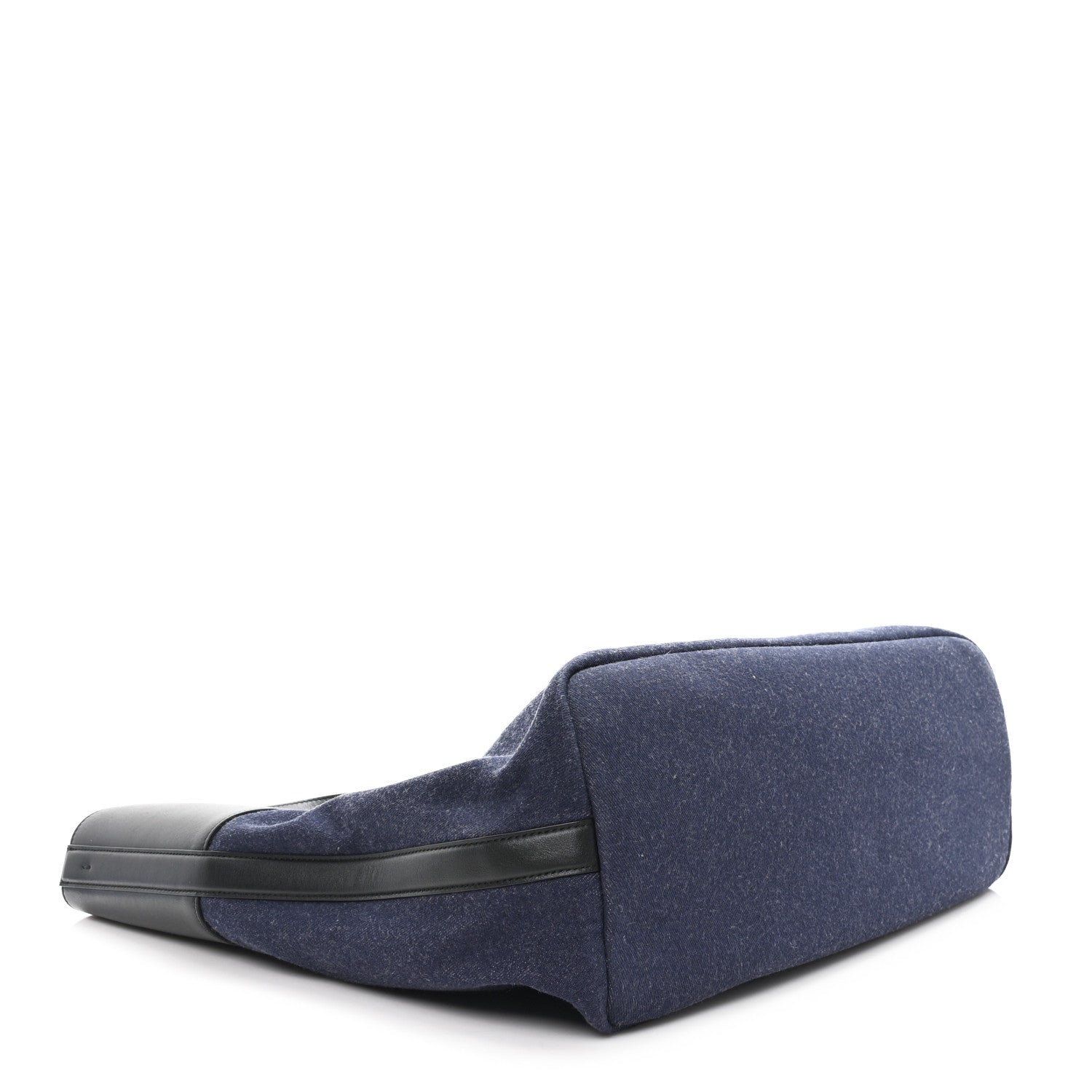Calfskin Denim Large The Bow Bag Blue Black