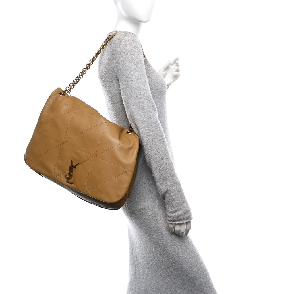 Lambskin Matelasse Monogram Large Jamie 4.3 Tabac Brown