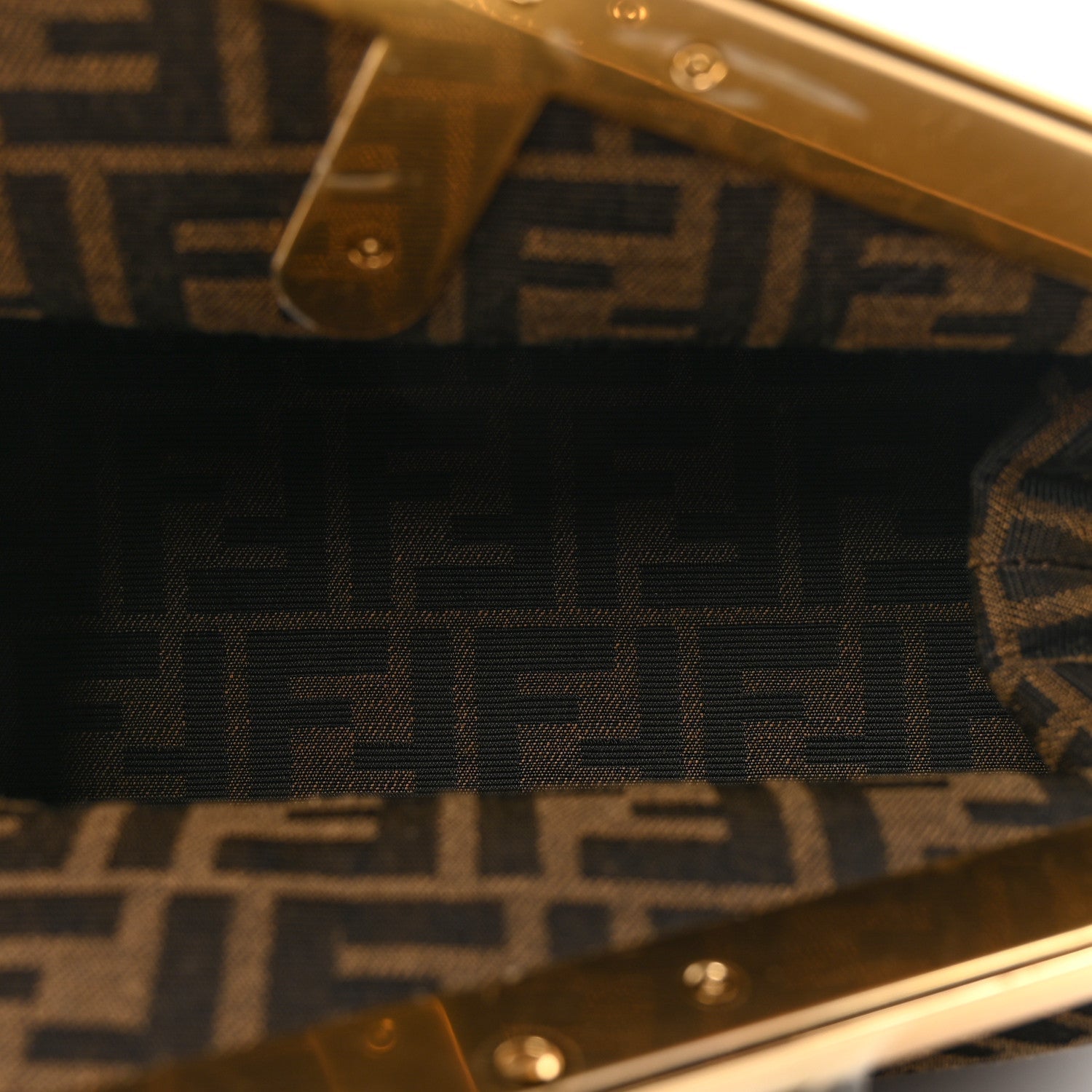 Shiny Nappa Fabric Jacquard FF 1974 Midi Fendi Tobacco Moro Ebano