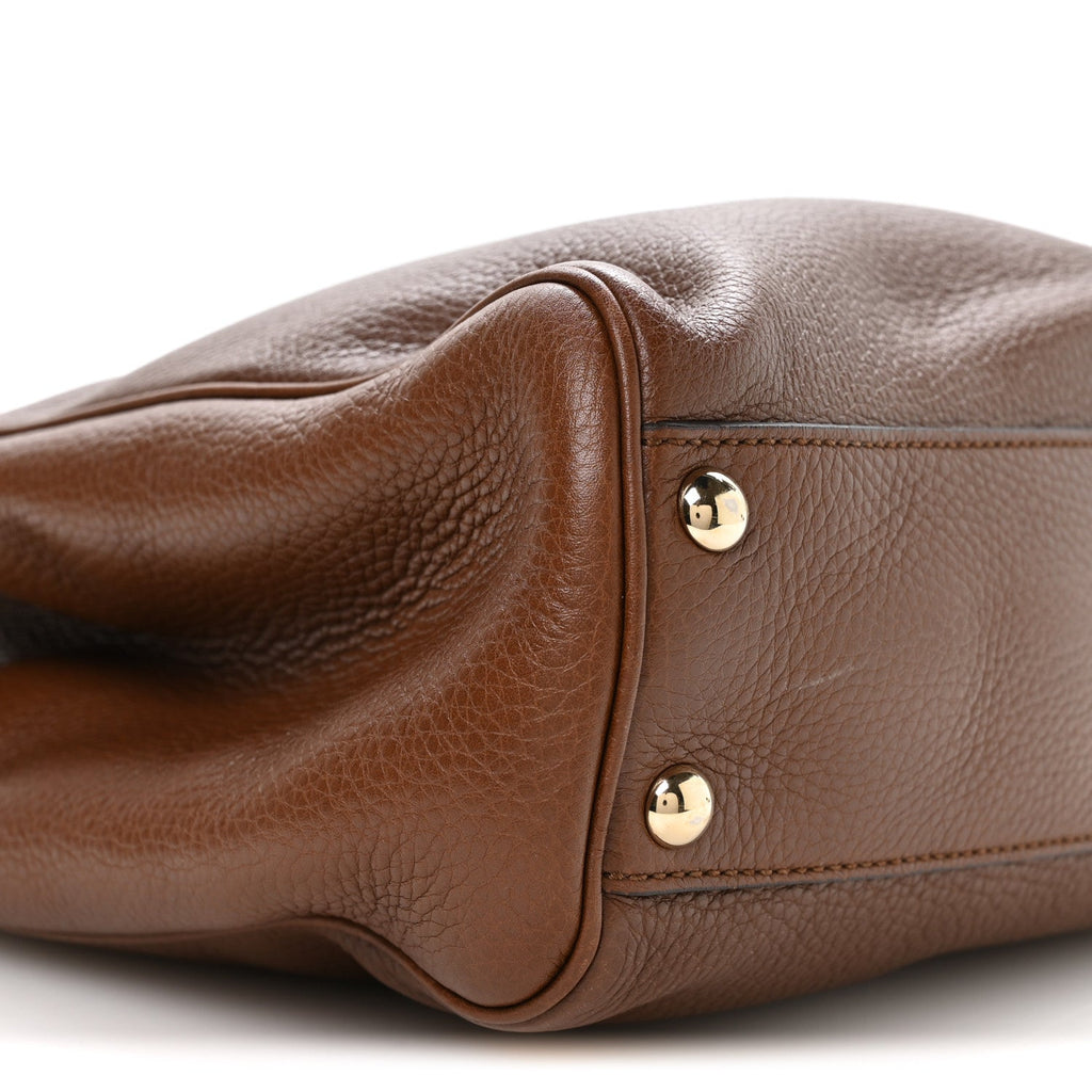 Calfskin Small Bamboo Shopper Tote Acero