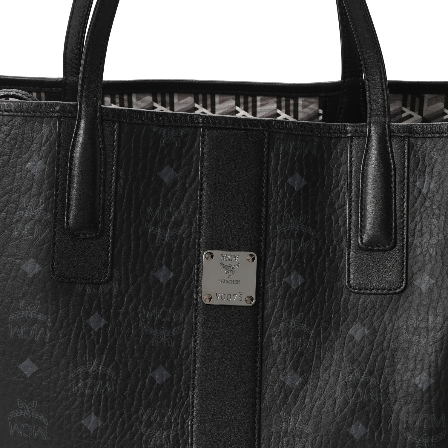 Visetos Medium Liz Reversible Shopper Tote Black