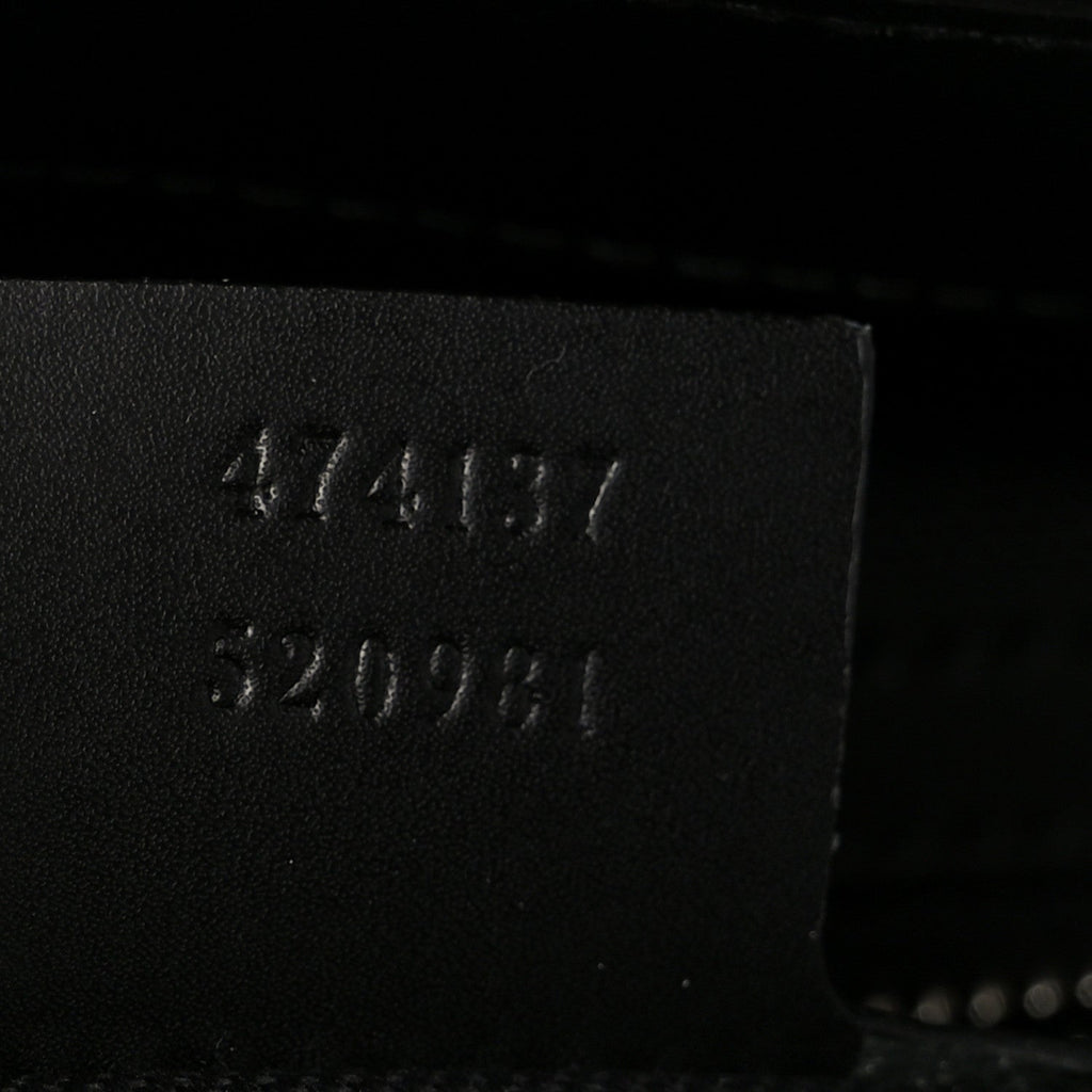 GG Supreme Monogram Appia Calfskin Web Flat Messenger Bag Black Grey