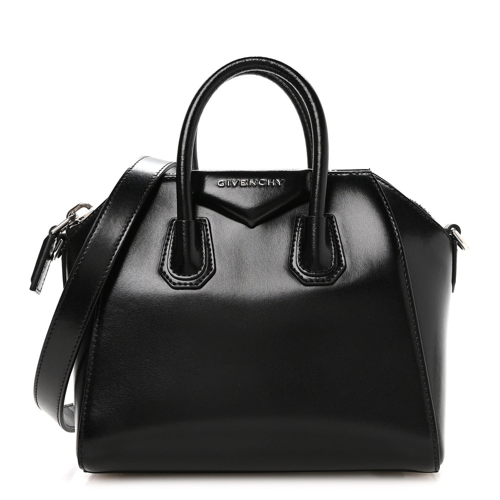 Shiny Lord Calfskin Mini Antigona Black