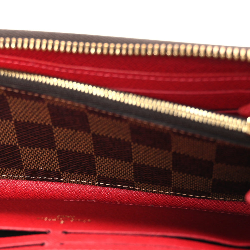 Damier Ebene Clemence Wallet Cherry