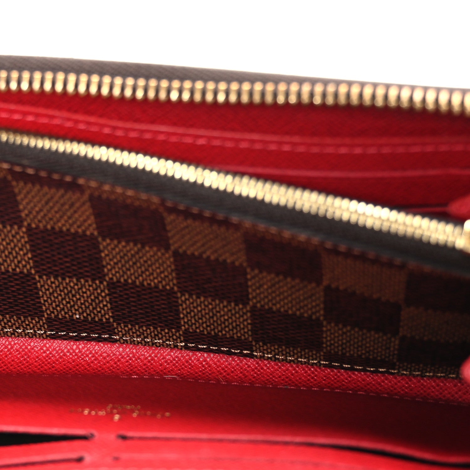 Damier Ebene Clemence Wallet Cherry