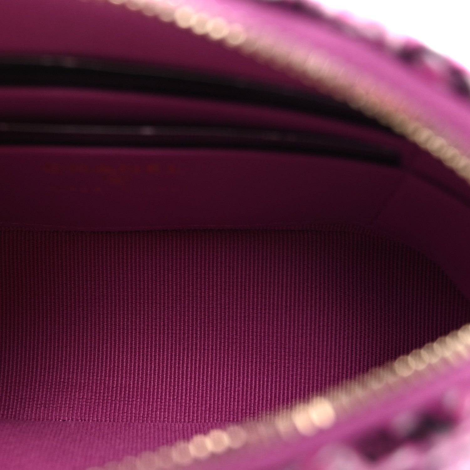 Tweed Quilted Mini Clutch With Chain Purple