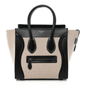 Textile Smooth Calfskin Micro Bi-Color Luggage Natural