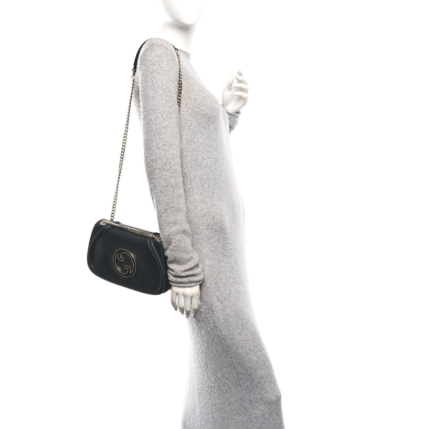 Calfskin Blondie Medium Shoulder Bag Black