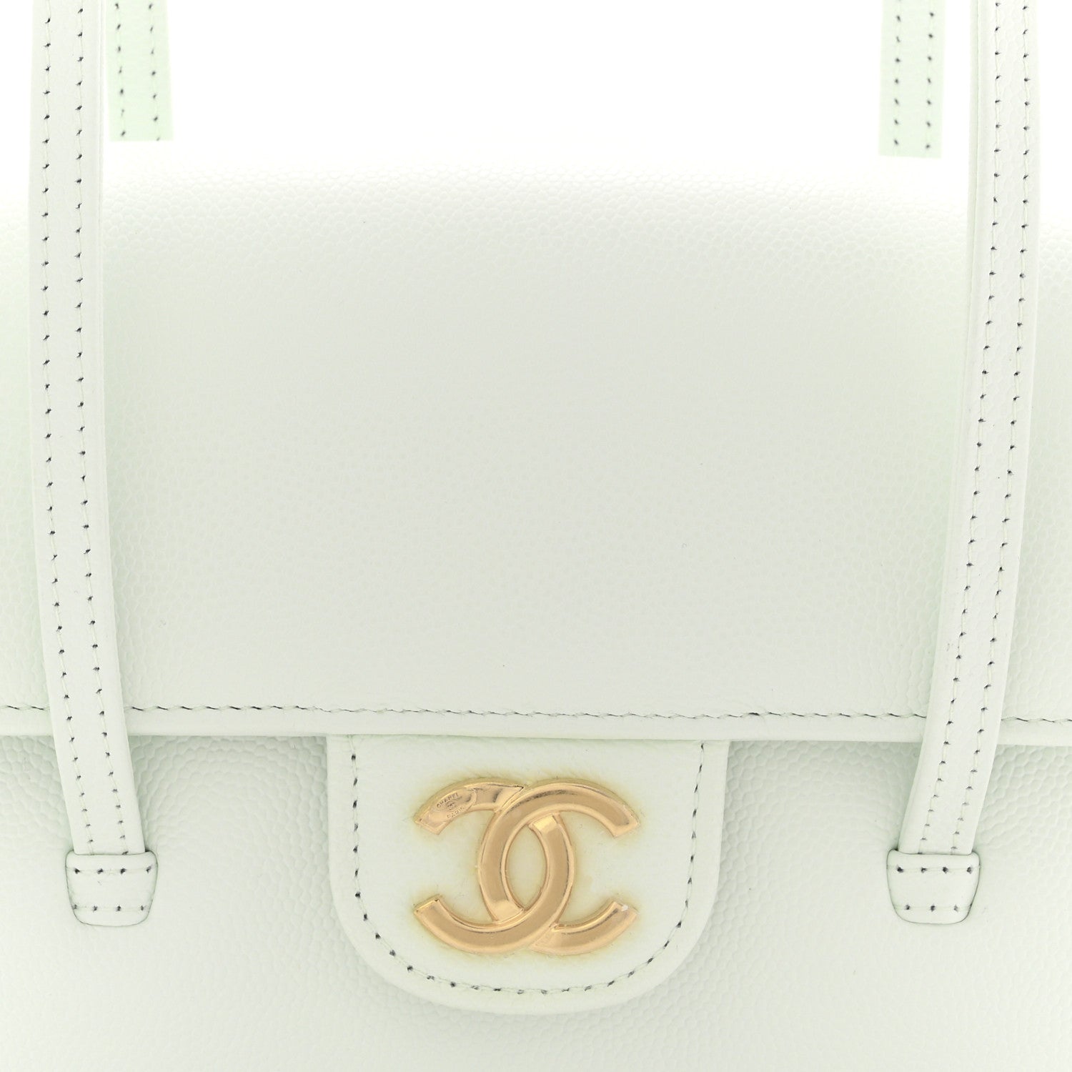 Shiny Caviar Mini Preppy Coco Shoulder Bag Light Blue