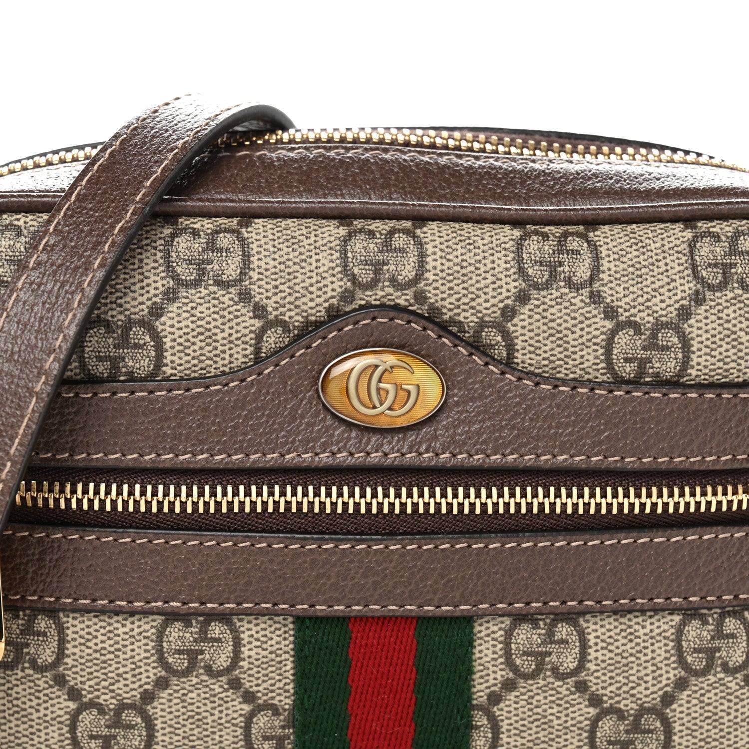 GG Supreme Monogram Web Mini Ophidia Shoulder Bag Brown