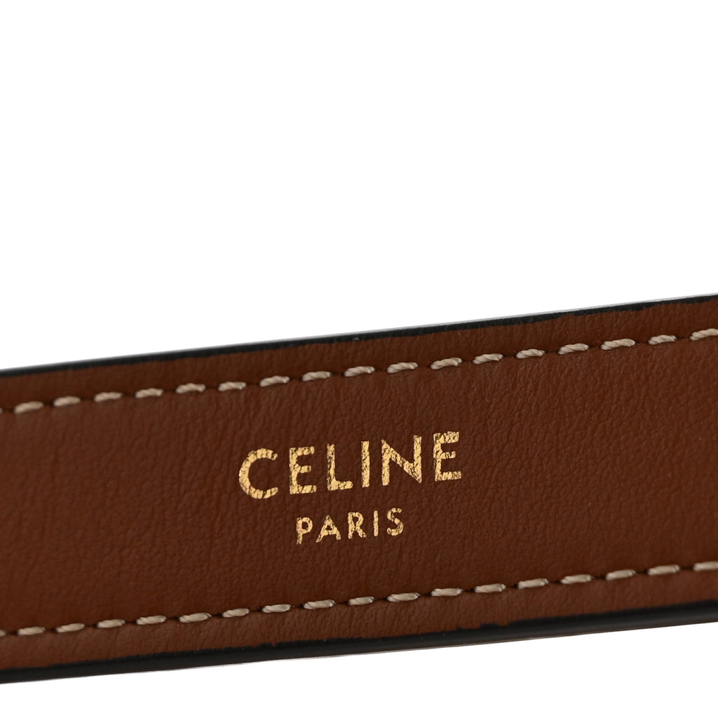 Smooth Calfskin Medium Strap Ava Triomphe Shoulder Bag Tan