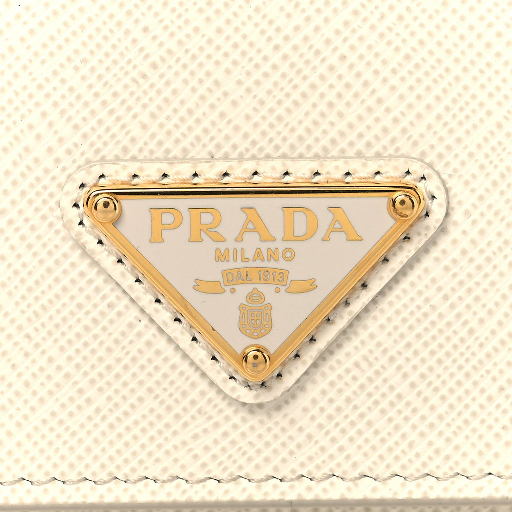 Saffiano Metal Triangle Logo Mini Bag Talco