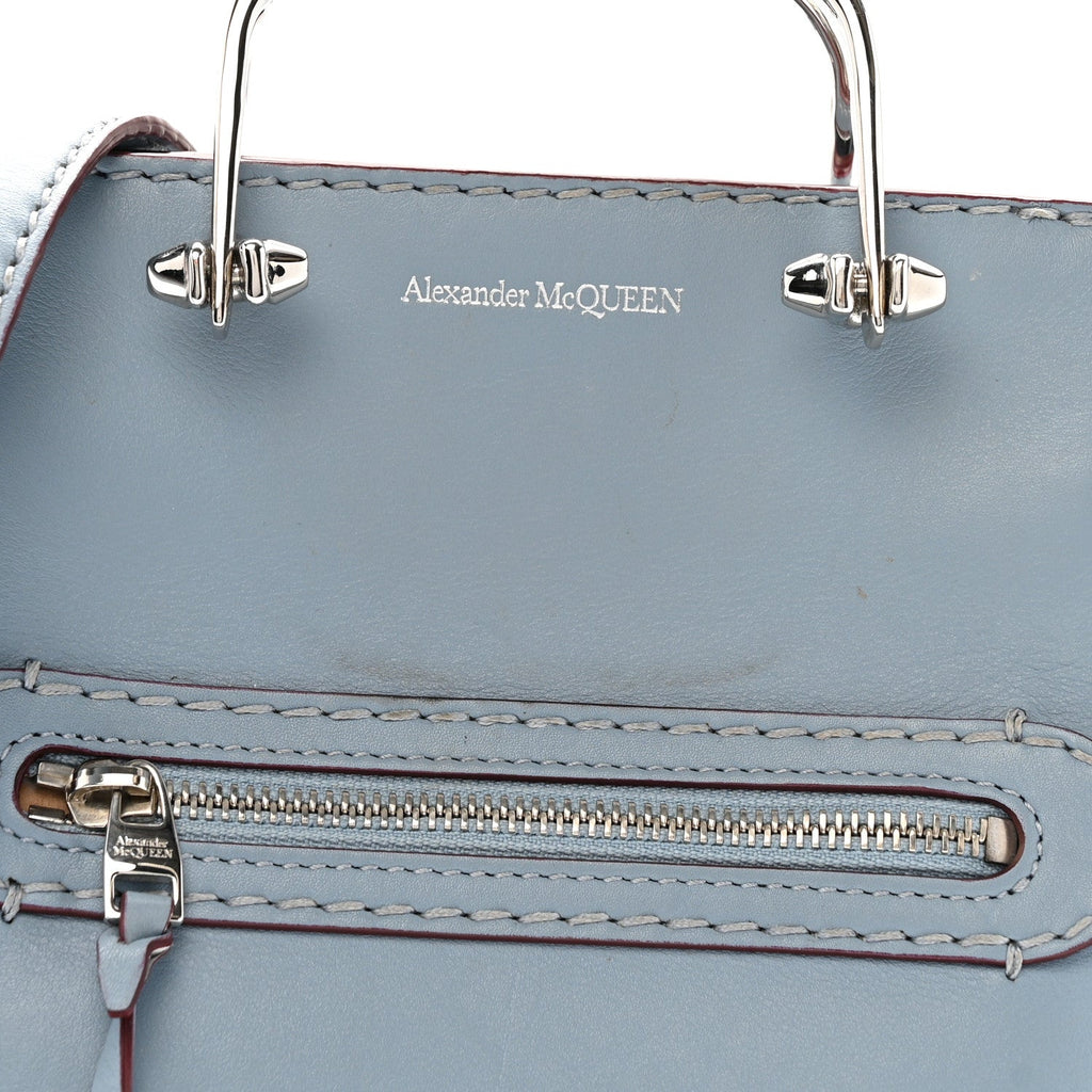 Calfskin The Short Story Shoulder Bag Blue Brown