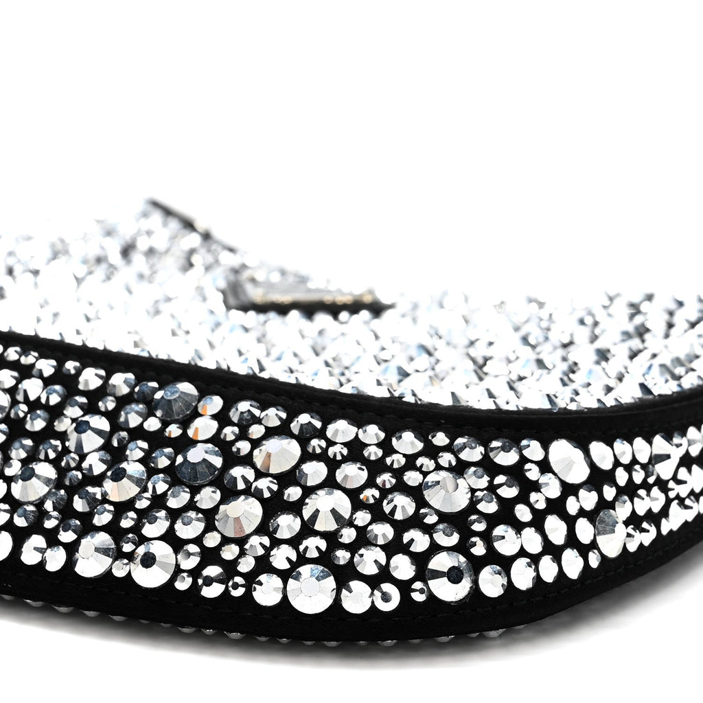 Satin Crystal Cleo Adjustable Strap Shoulder Bag Metal