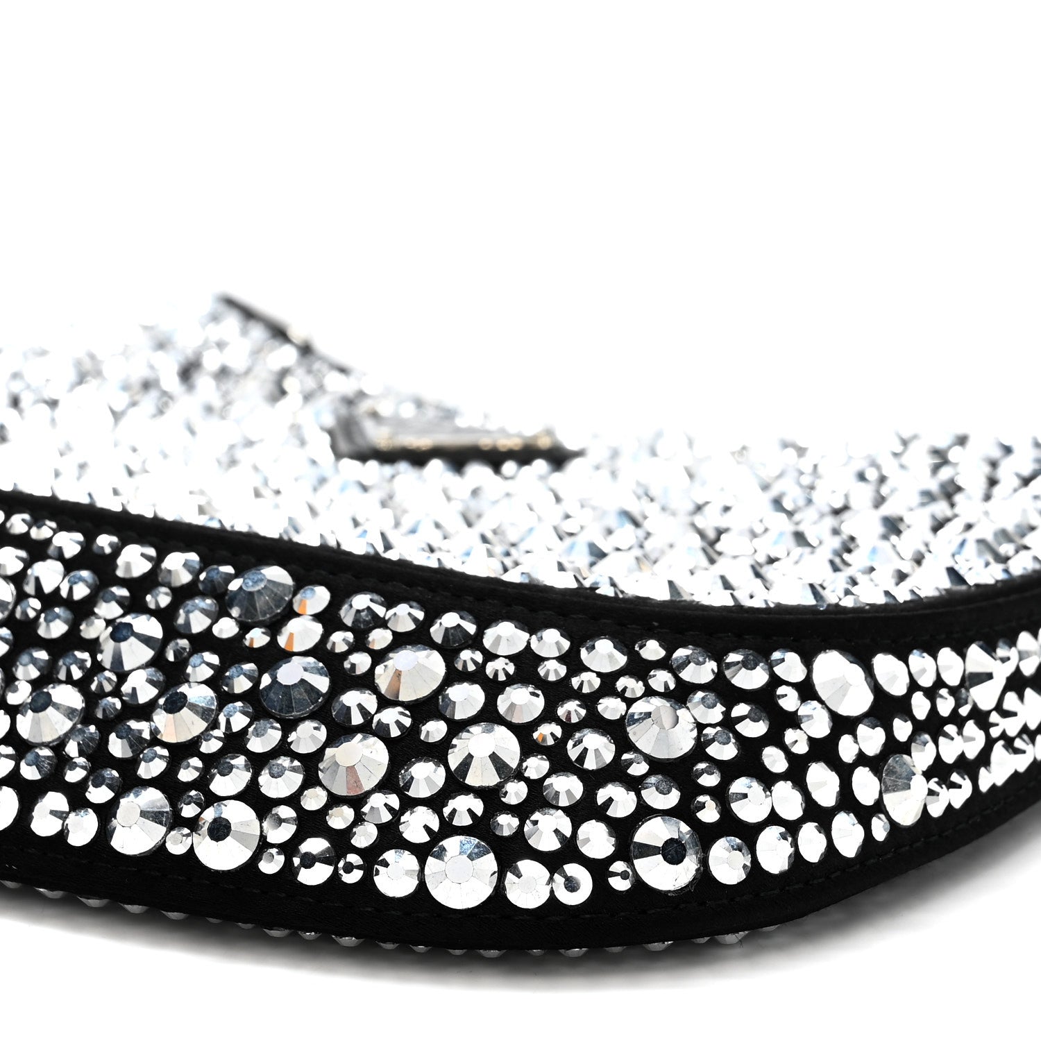 Satin Crystal Cleo Adjustable Strap Shoulder Bag Metal