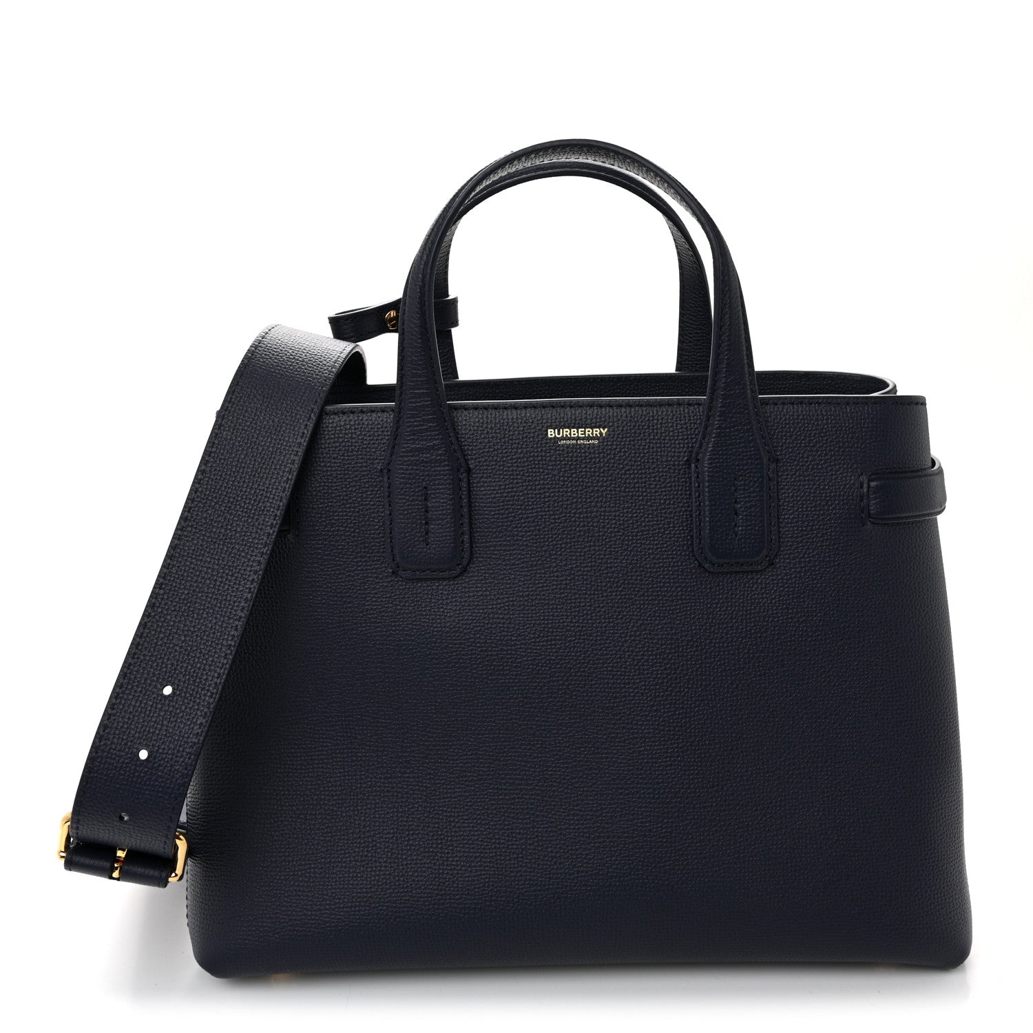 Derby Calfskin Vintage Check Medium Banner Tote Regency Blue