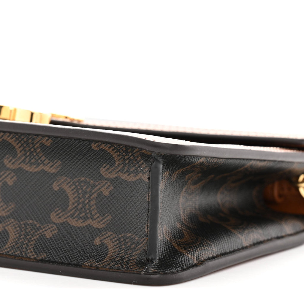 Triomphe Canvas Calfskin Margo Wallet on Chain Tan