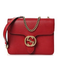 Dollar Calfskin Small Interlocking G Shoulder Bag Red