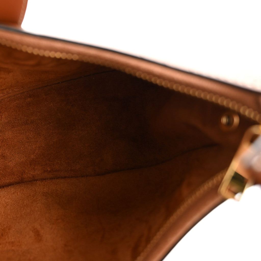 Smooth Calfskin Medium Strap Ava Triomphe Shoulder Bag Tan