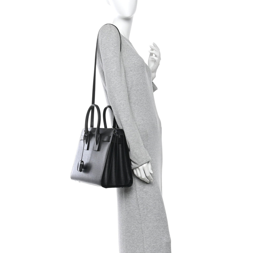 Grained Calfskin Small Sac De Jour Black