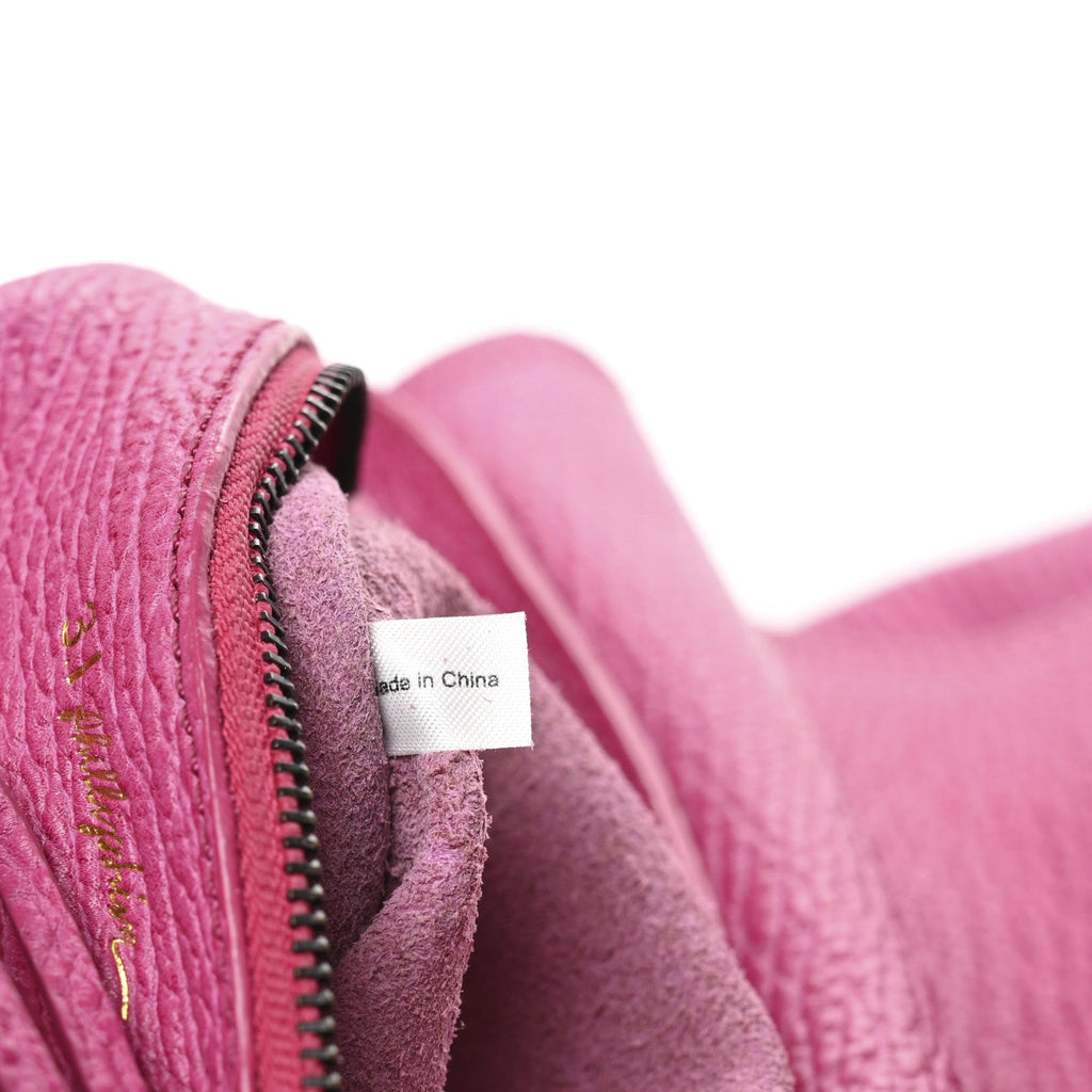 Textured Calfskin Large Pashli Satchel Bright Fuchsia