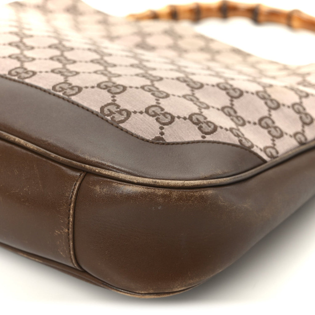 Monogram Bamboo Top Handle Bag Brown Pink