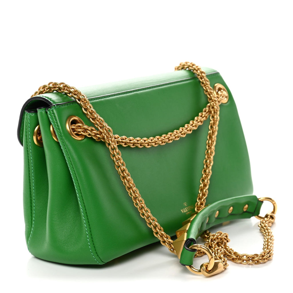 Nappa Stud Sign Shoulder Bag Ultra Green