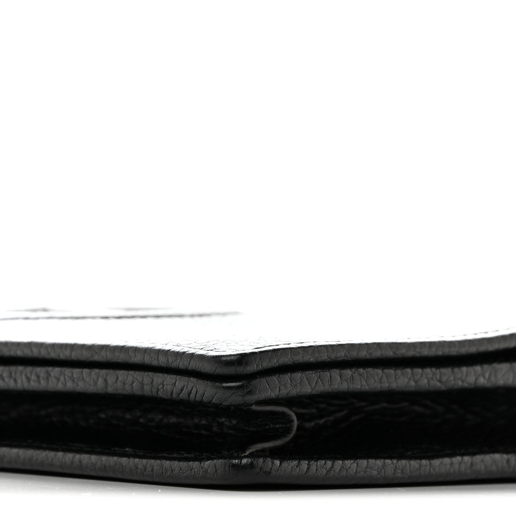 Pebbled Calfskin Soho Wallet On Chain Black