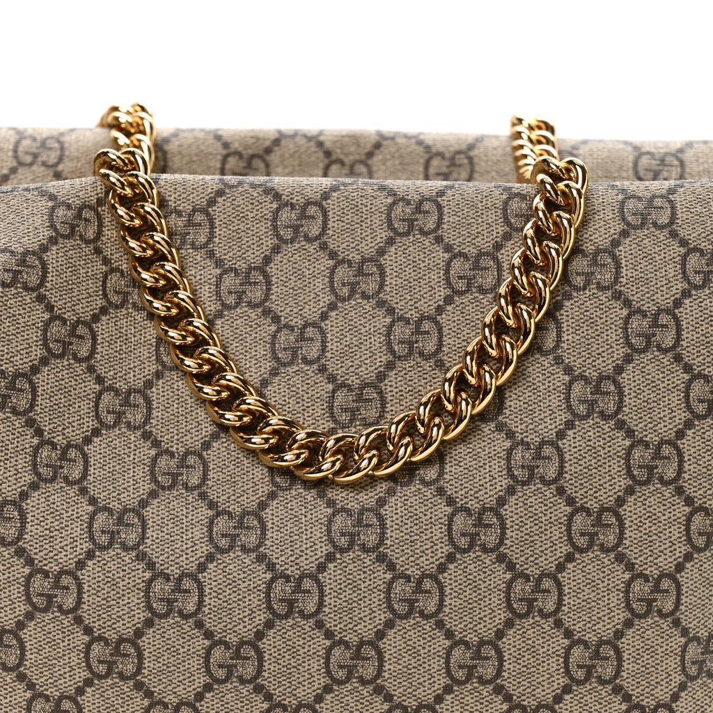GG Supreme Monogram Large Linea A Hobo Light Brown