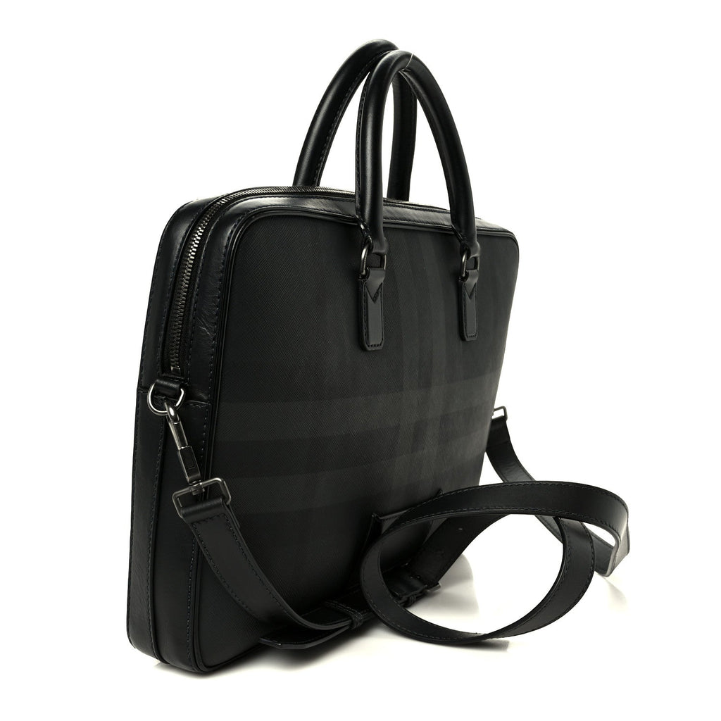 London Check Ainsworth Briefcase Dark Charcoal