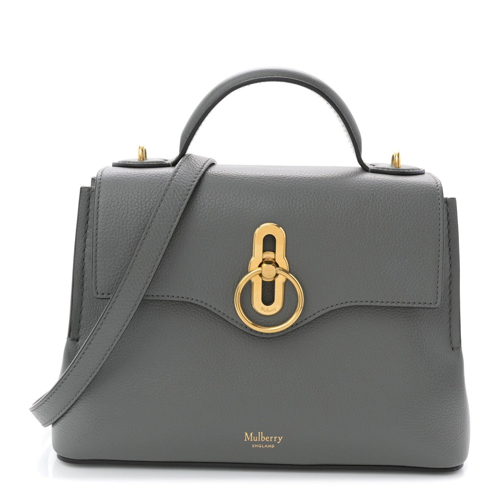 Small Classic Grain Calfskin Mini Seaton Grey