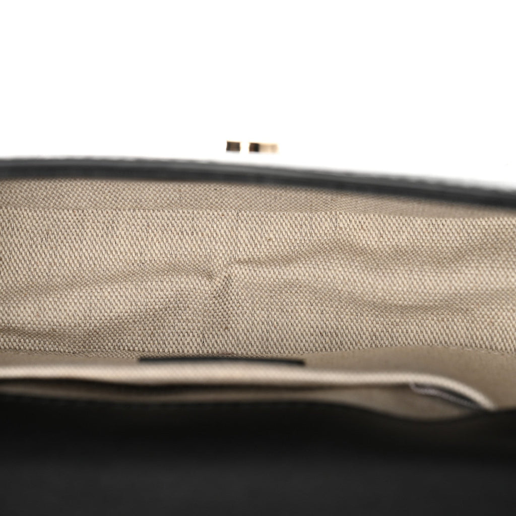 Calfskin Crocodile Embossed JCB Crossbody Bag Black