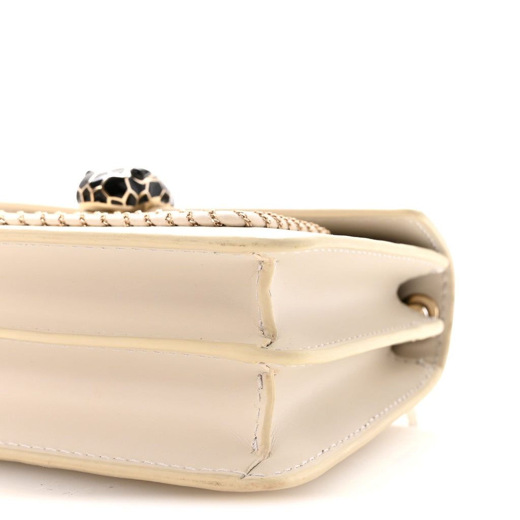 Calfskin Woven Chain Serpenti Forever Crossbody Bag White