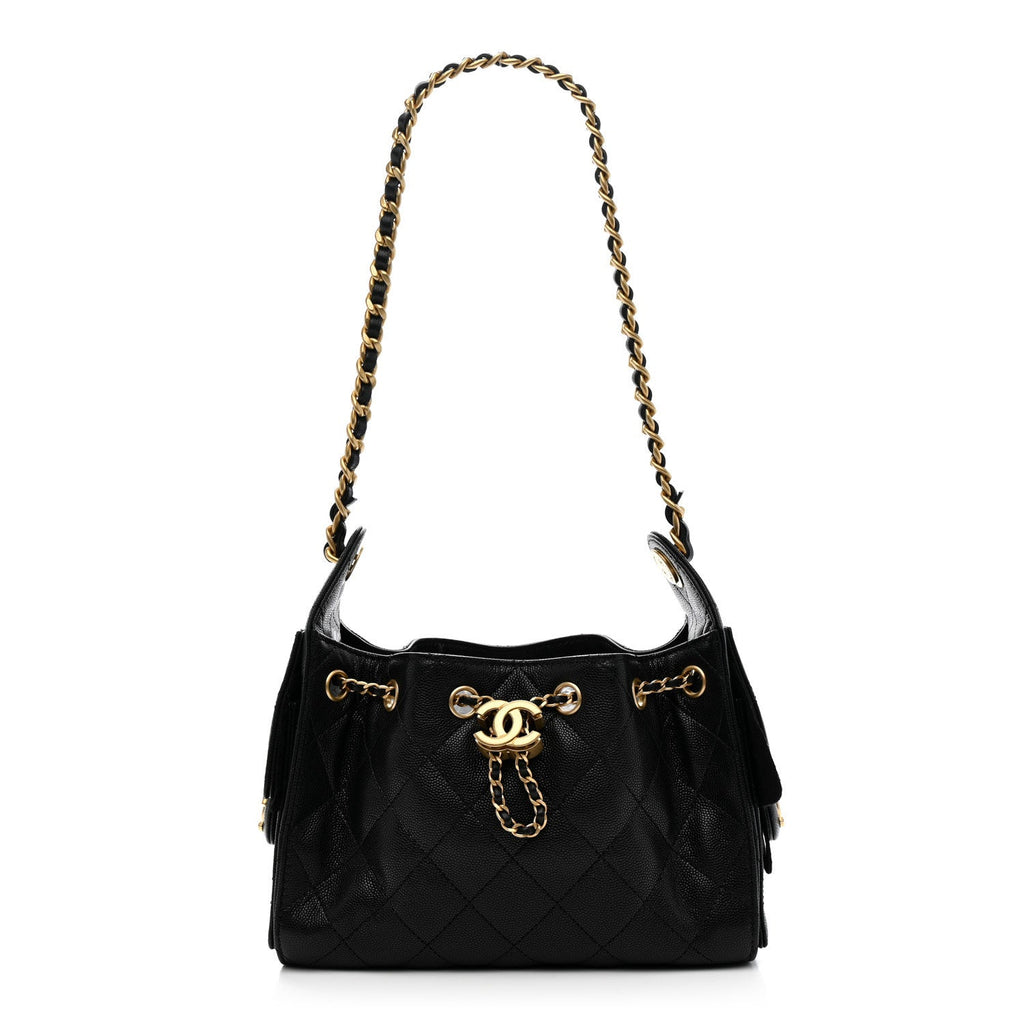 Caviar Quilted Mini Chanel 25 Handbag Black