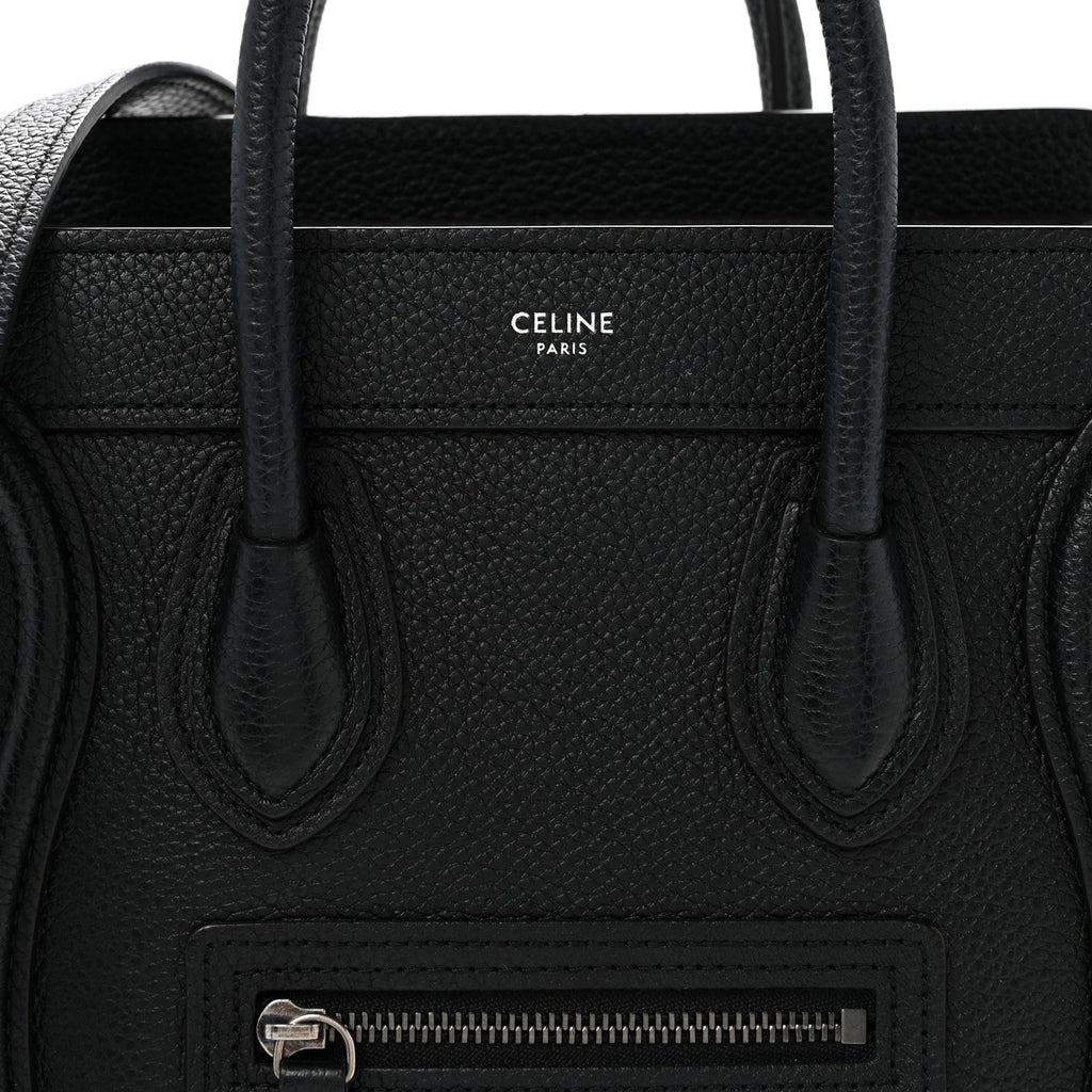 Drummed Calfskin Nano Luggage Black