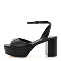 Calfskin GG Charlotte Ankle Wrap 30/85mm Platform Sandals 37.5 Black