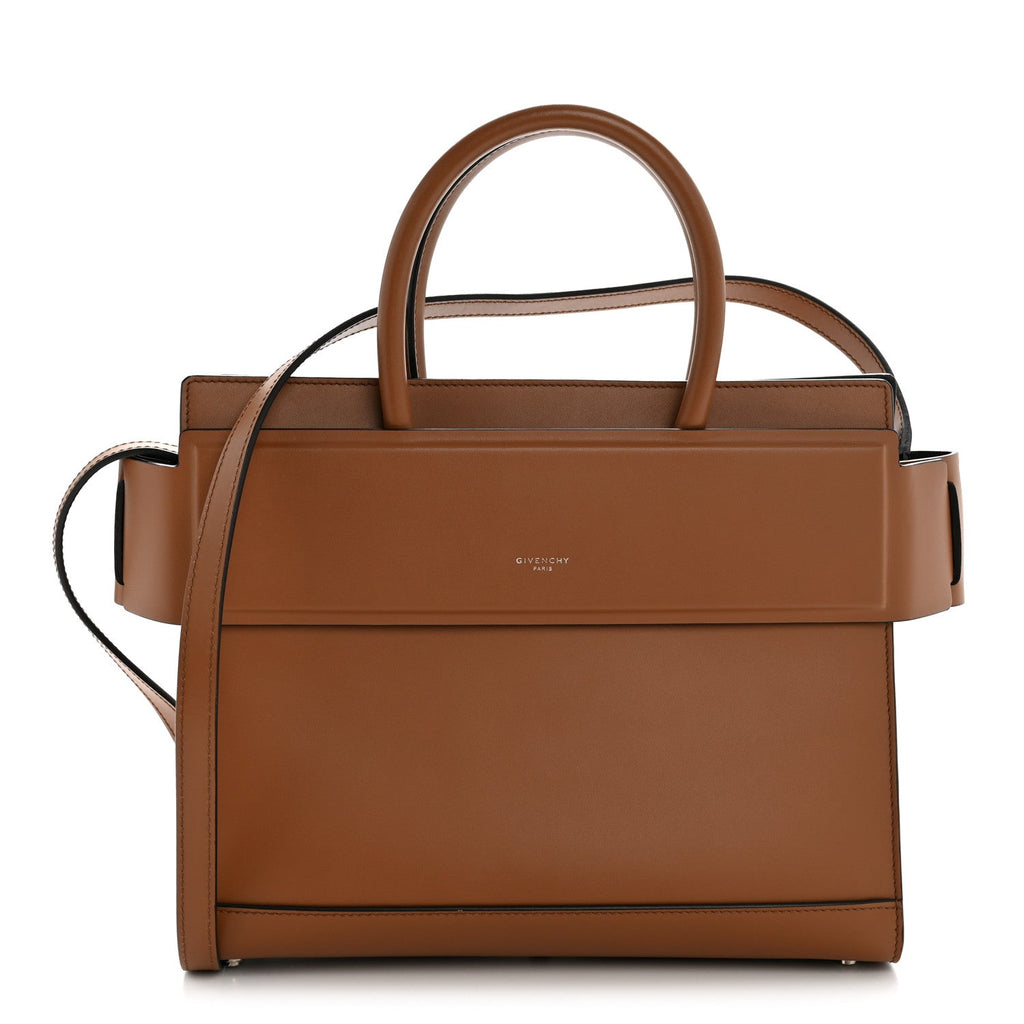 Smooth Calfskin Small Horizon Satchel Caramel