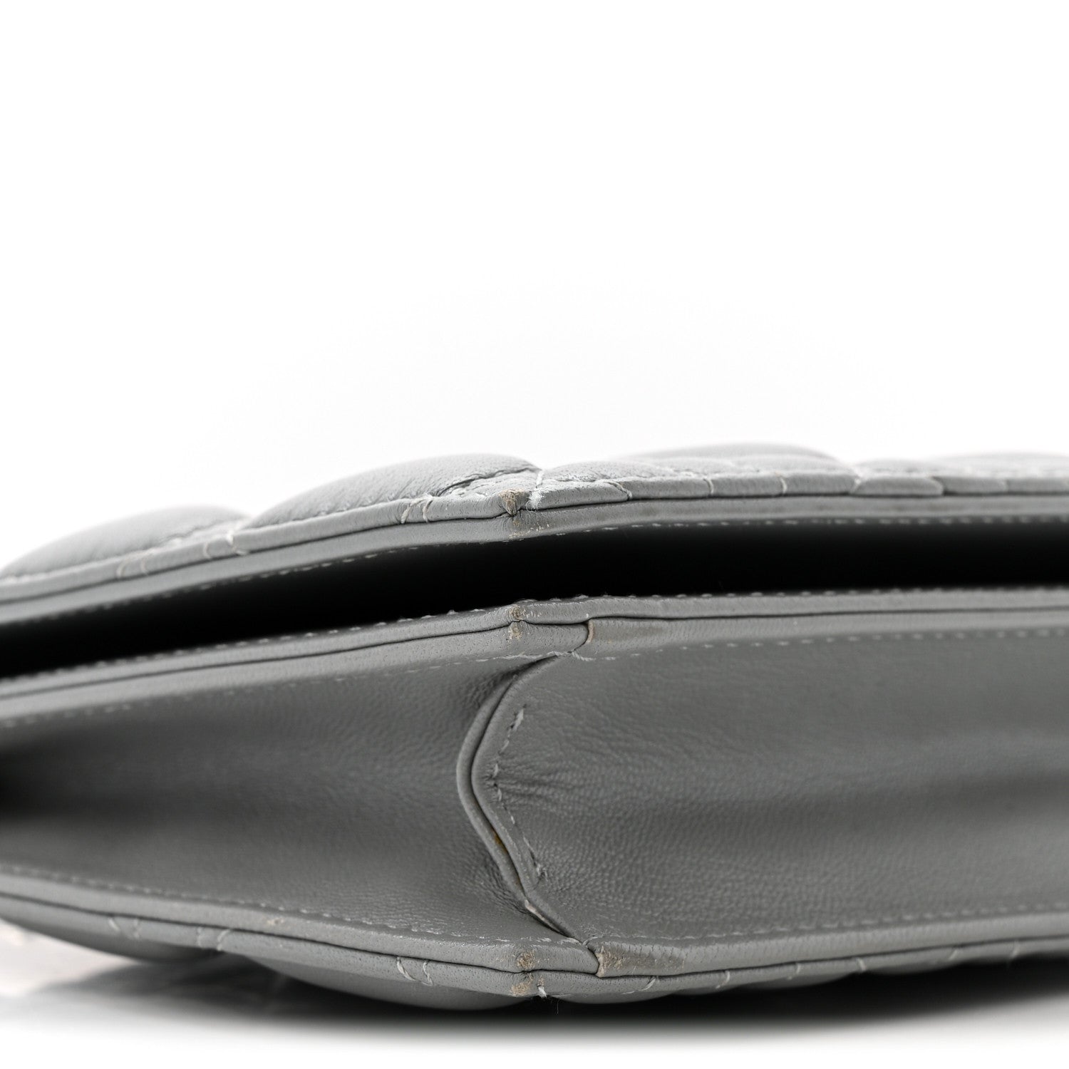 Lambskin Cannage Lady Dior Convertible Clutch Grey