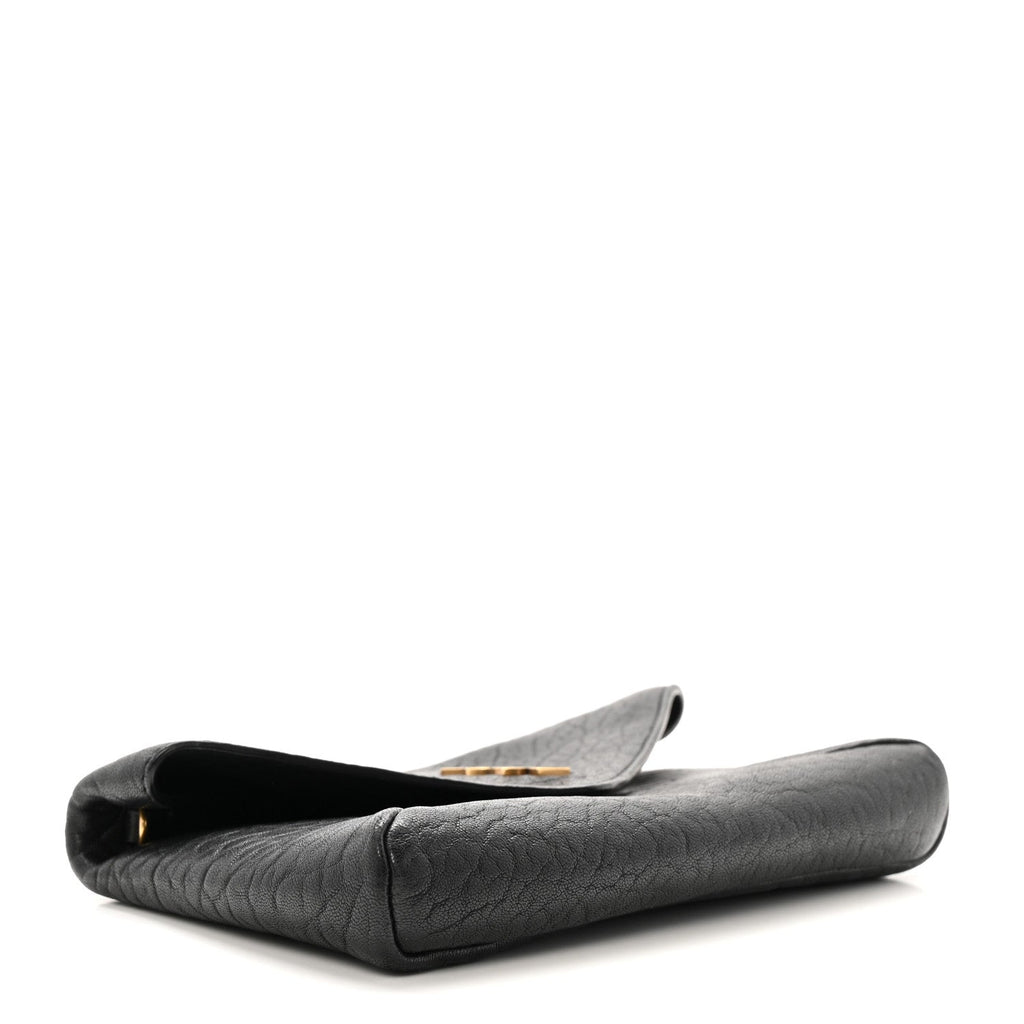Grained Lambskin Small Cassandre Chain Pouch Black