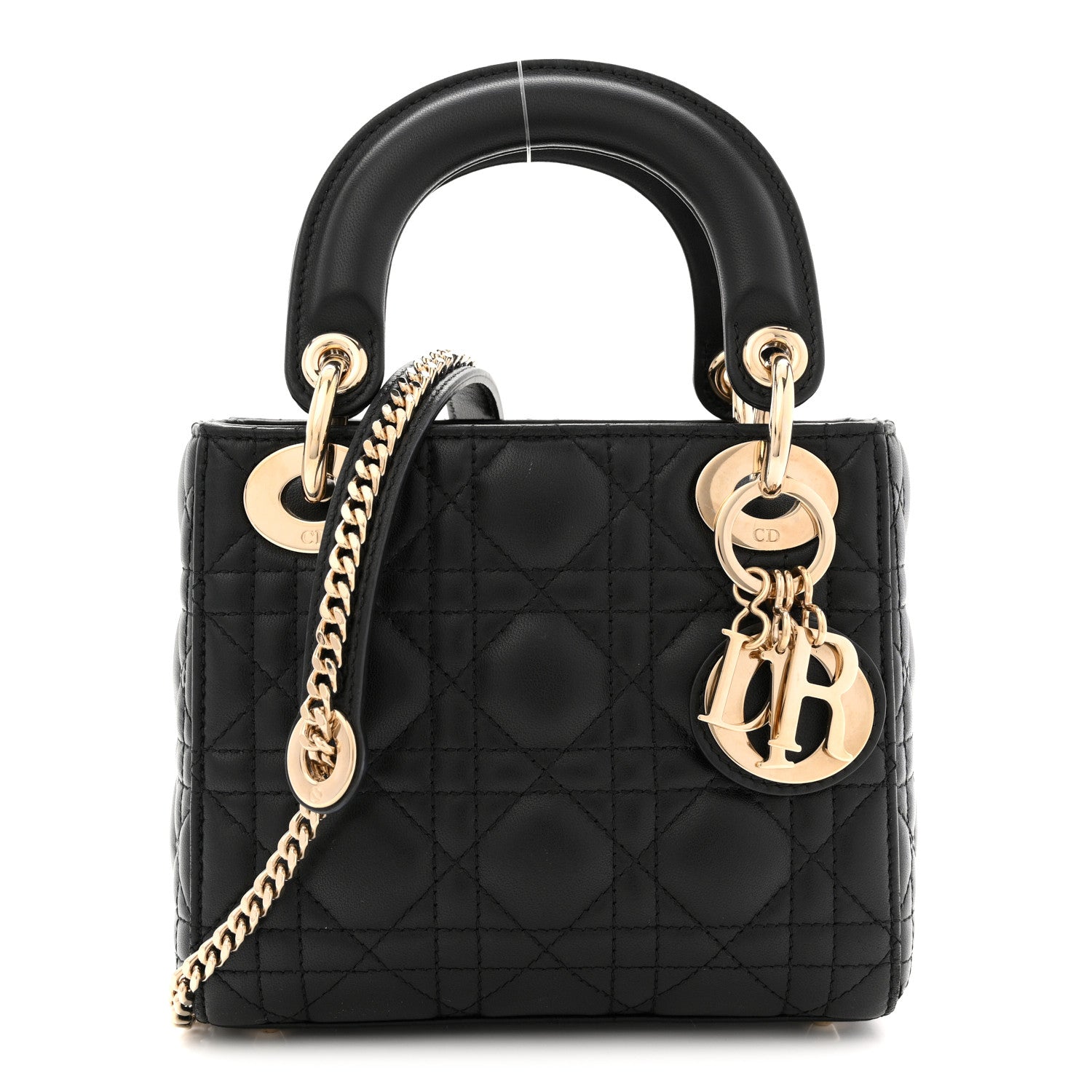 Lambskin Cannage Mini Lady Dior Black