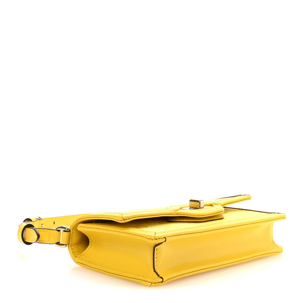 GG Monogram Scratch Lux Calfskin Mini Luce Shoulder Bag Yellow