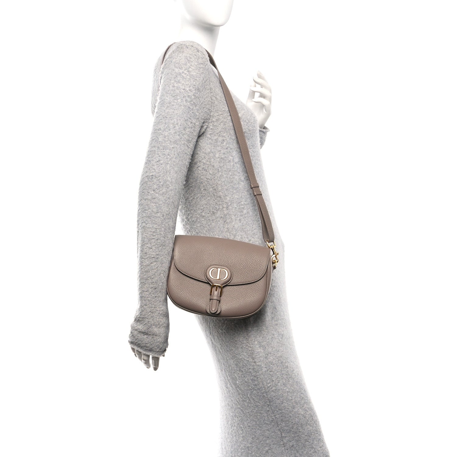 Grained Calfskin Medium Bobby Flap Warm Taupe