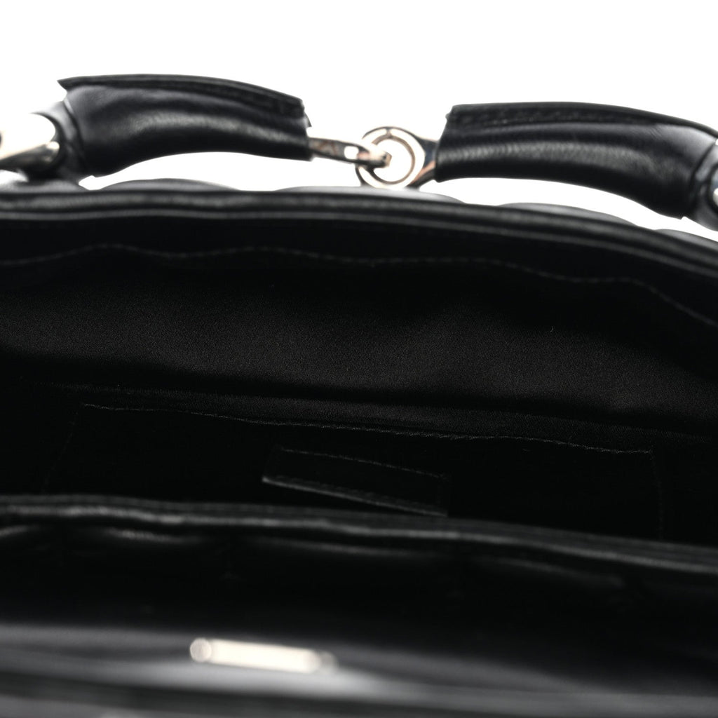 Nappa Vertical Matelasse Small Maxi Horsebit Chain Shoulder Bag Black
