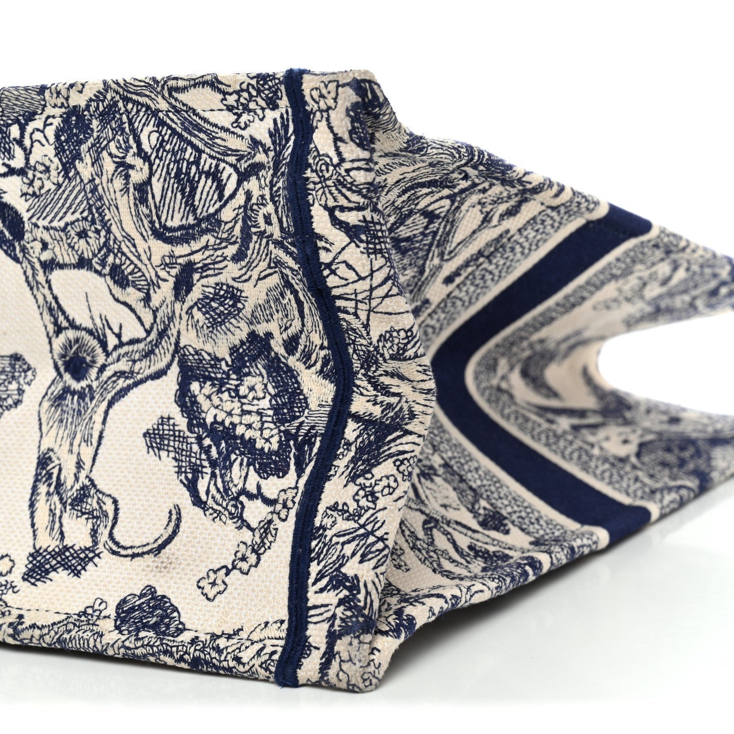 Canvas Embroidered Large Dioriviera Toile De Jouy Book Tote Blue