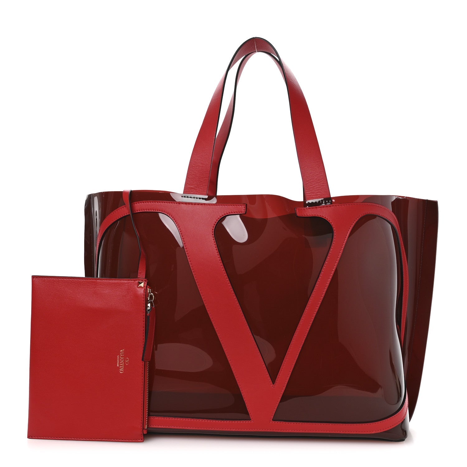 PVC Vlogo Escape Tote Red
