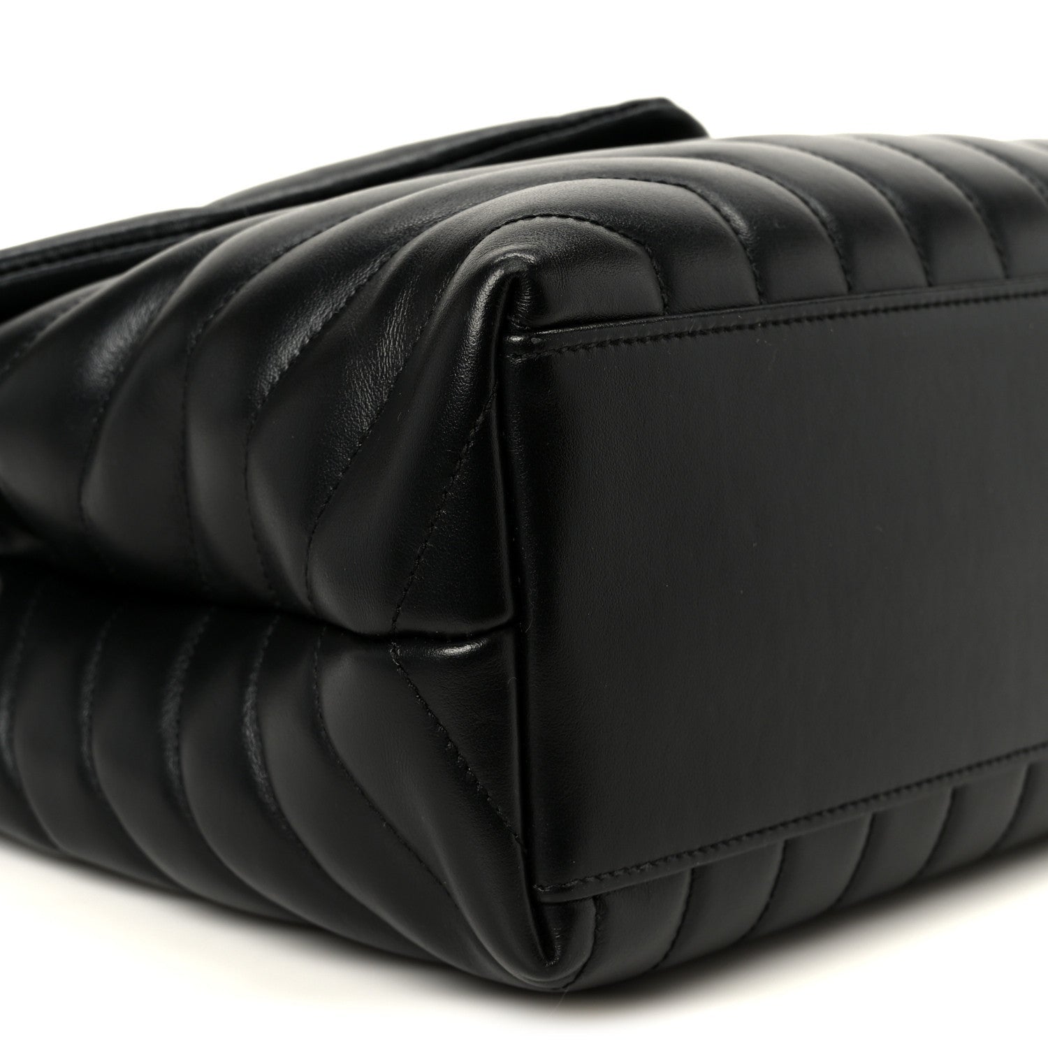 Calfskin Y Quilted Monogram Medium Loulou Chain Satchel Black