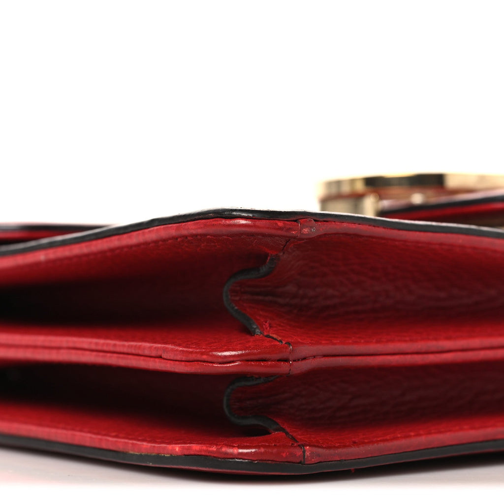 Dollar Calfskin Small Interlocking G Shoulder Bag Red