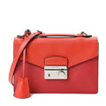 Saffiano Lux Sound Shoulder Bag Fuoco Lacca