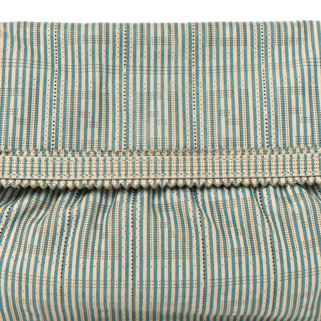 Vitello Perforated FF Striped Small Chef Bag Blue White
