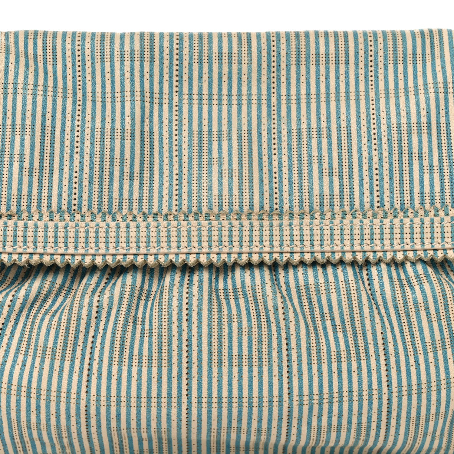 Vitello Perforated FF Striped Small Chef Bag Blue White